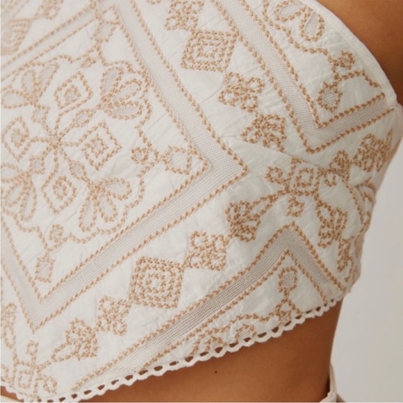 Anthropologie Bare Embroidered Halter Top NWT Size 8 - Picture 6 of 11